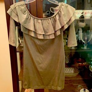 Olive dress, side medium.